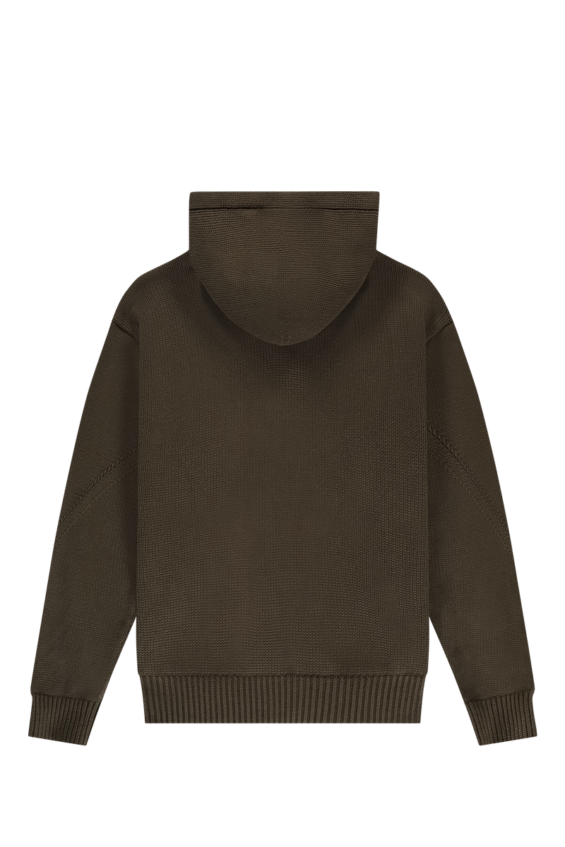 Chunky Knit Zip Up Hoodie Acid Brown – the new originals