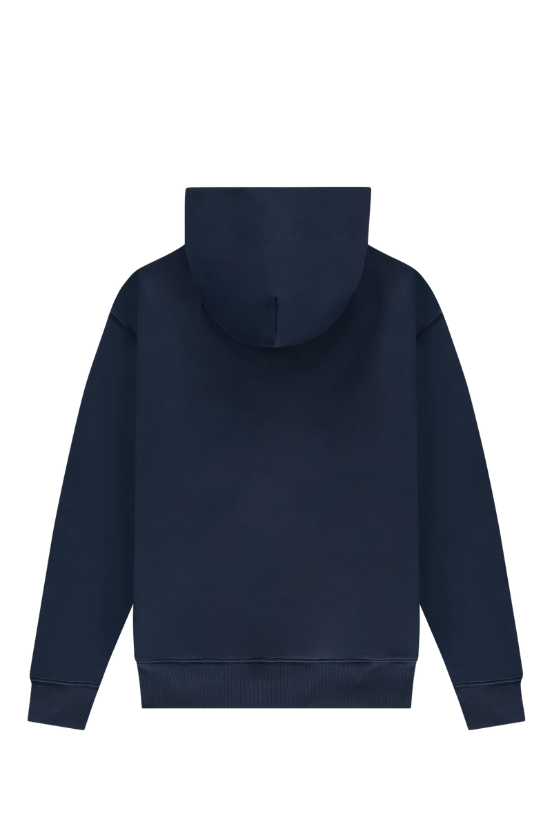 Big Logo Zip Up Hoodie | Navy Blue / Pink