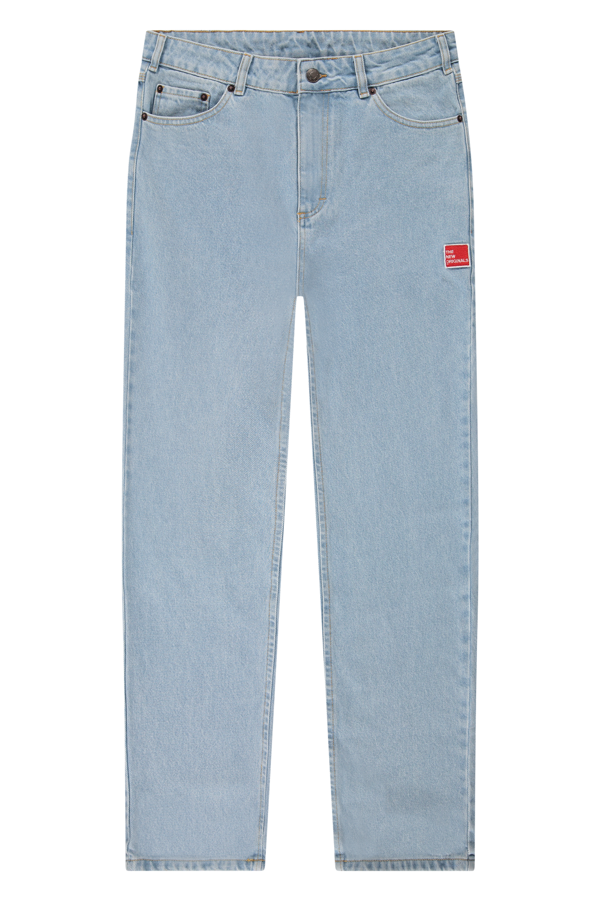 9-Dots Relaxed Jeans Raw Denim Pinstripe | Light wash blue