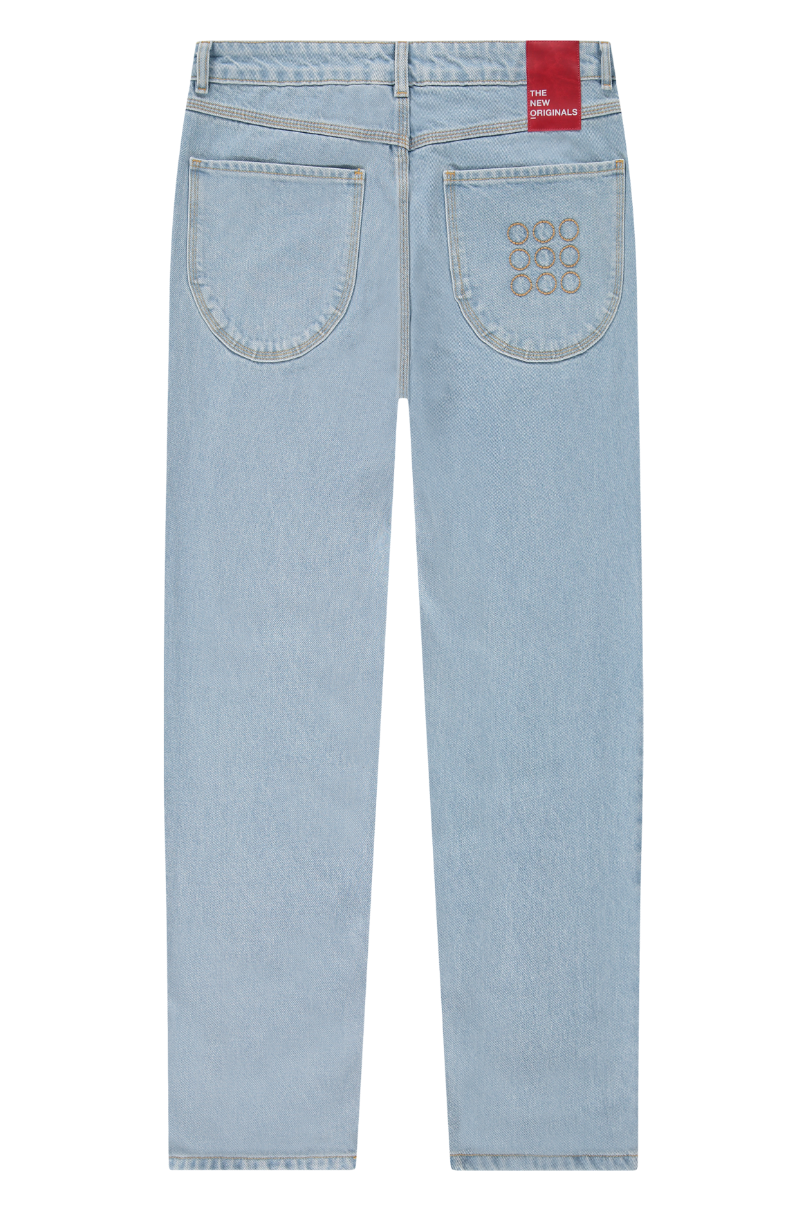 9-Dots Relaxed Jeans Raw Denim Pinstripe | Light wash blue
