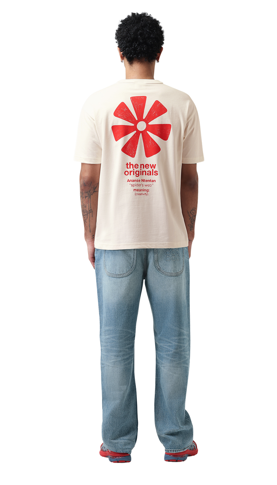 Ananse Adinkra Tee | White Alyssum