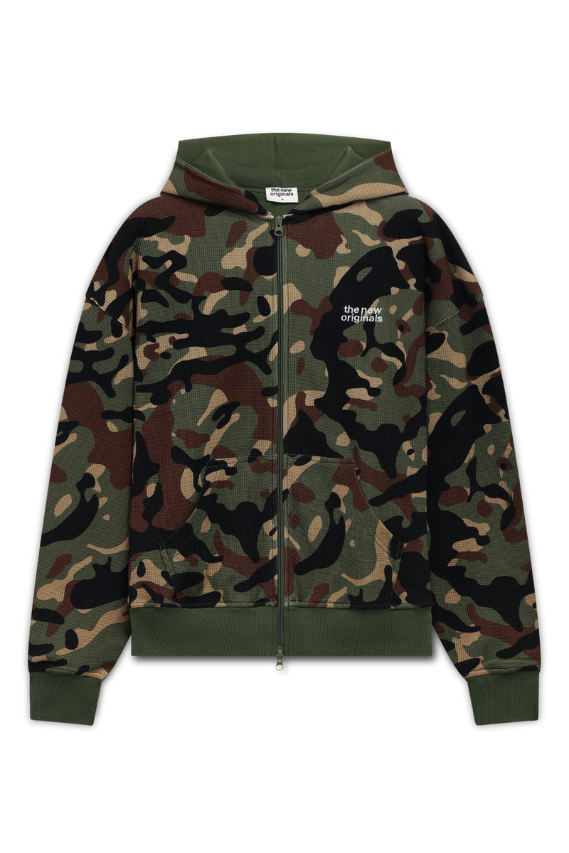 Catna Zip-Up Waffle Hoodie | LION CAMO