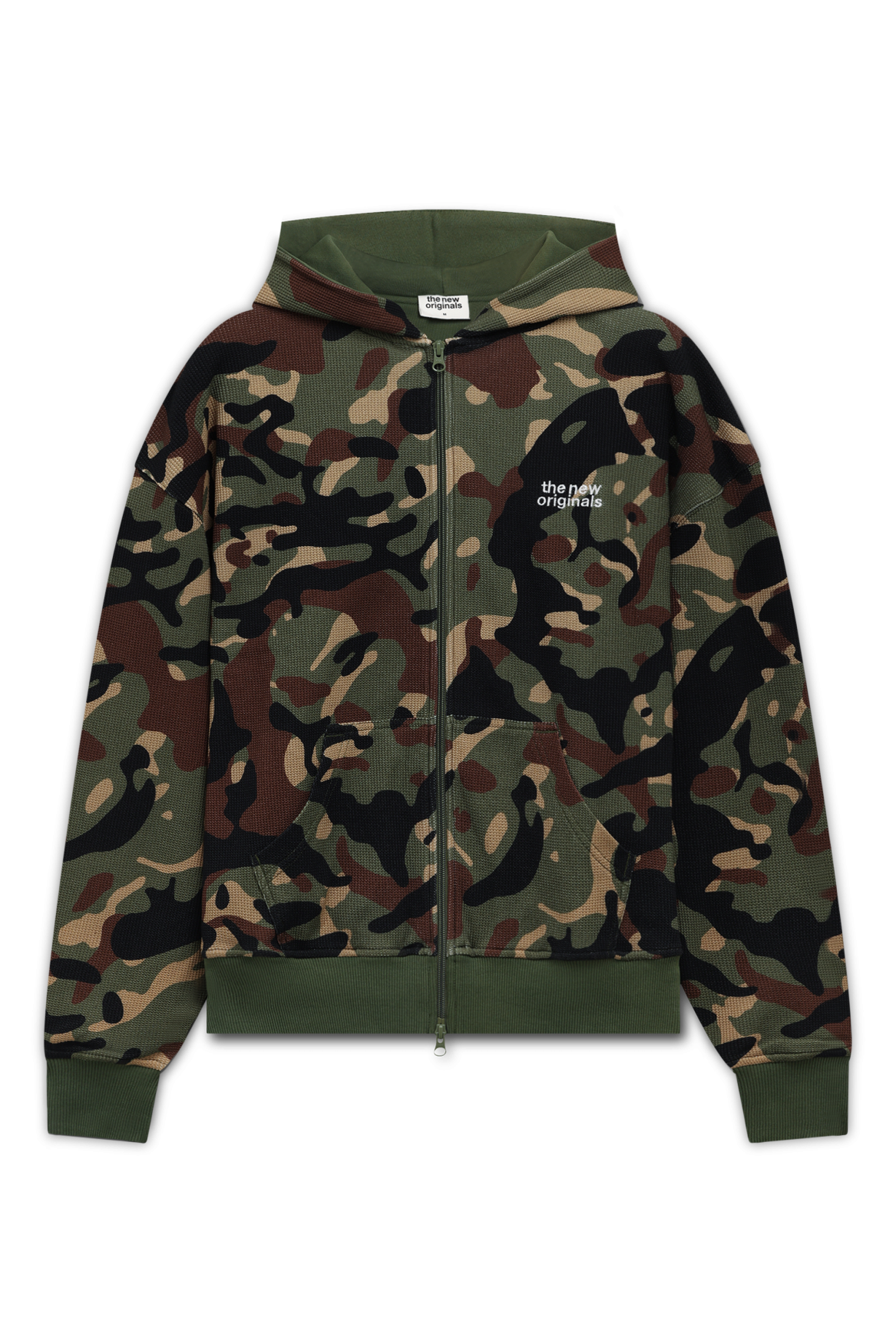 Catna Zip-Up Waffle Hoodie | CAMO PRINT