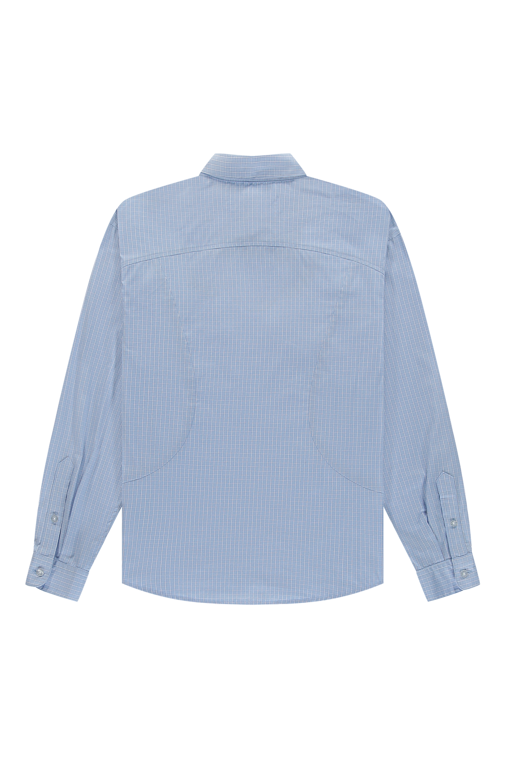 Checkered Curve Shirt Light Blue