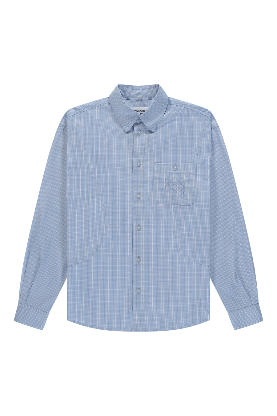 Checkered Curve Shirt Light Blue