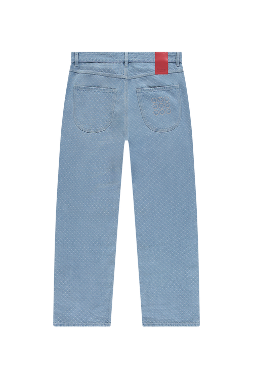 9-Dots Polka Dot Relaxed Jeans Light Wash Denim