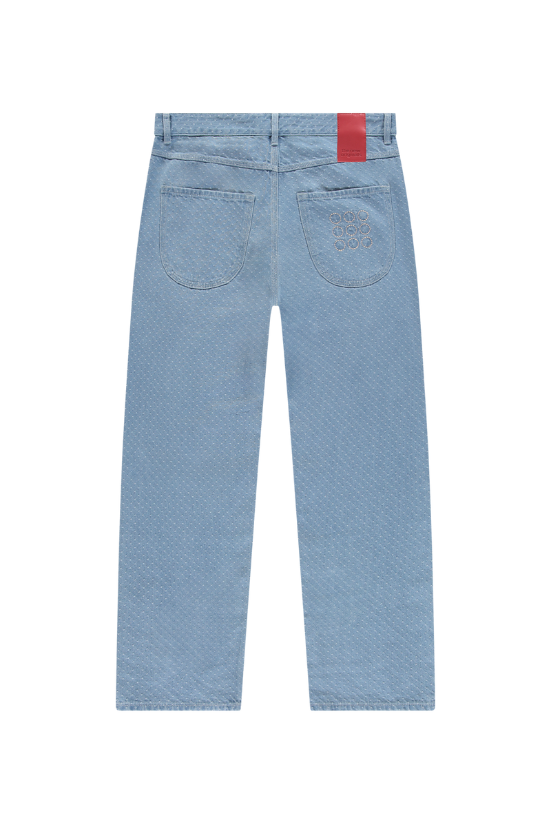 9-Dots Polka Dot Relaxed Jeans | Light wash blue