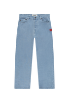 9-Dots Polka Dot Relaxed Jeans | Light wash blue