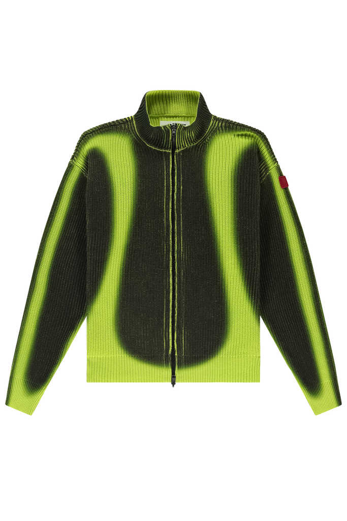 Fisherman Zip Up Crewneck Lime Punch/Black