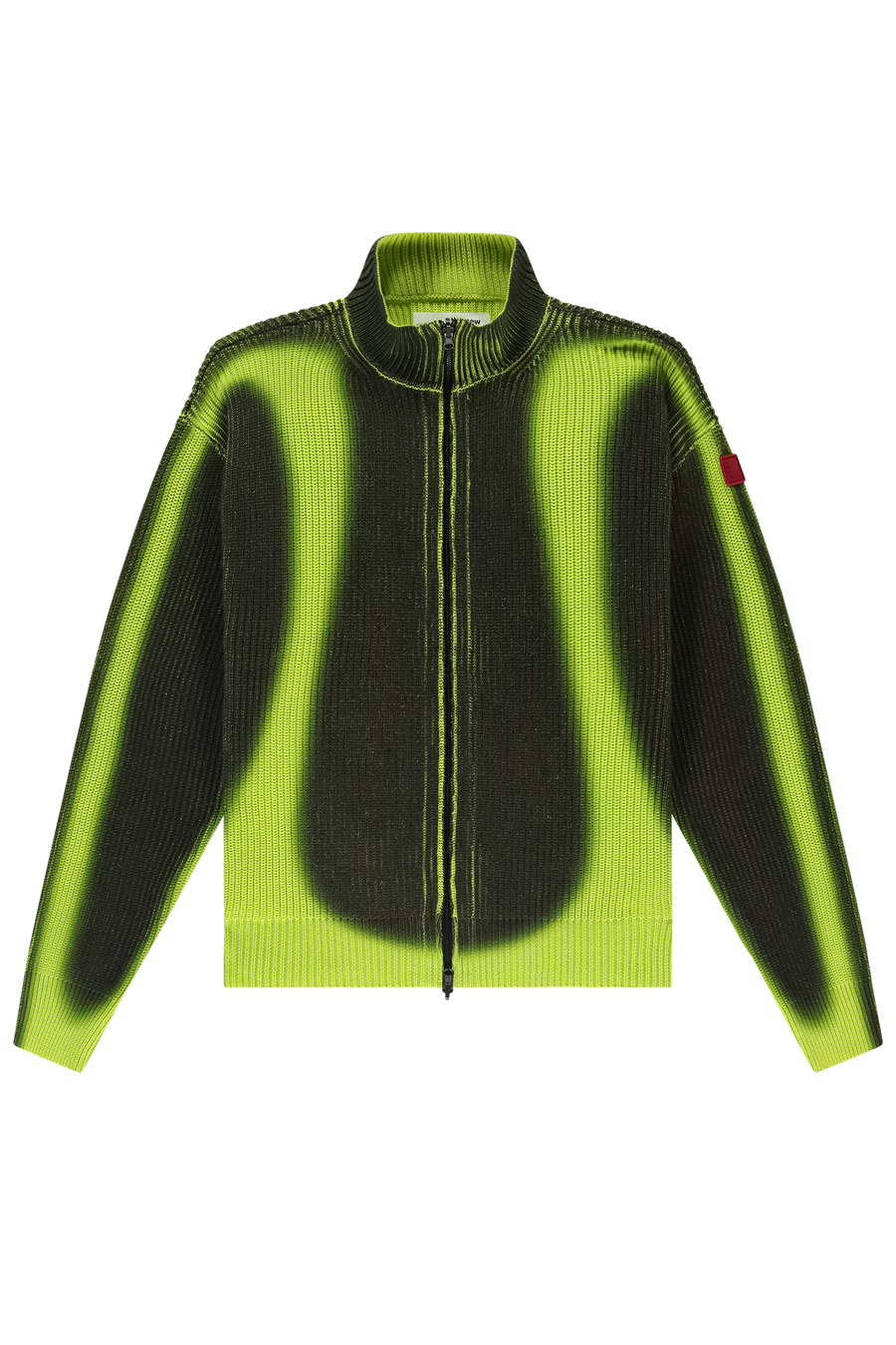 Fisherman Zip Up Crewneck Lime Punch/Black