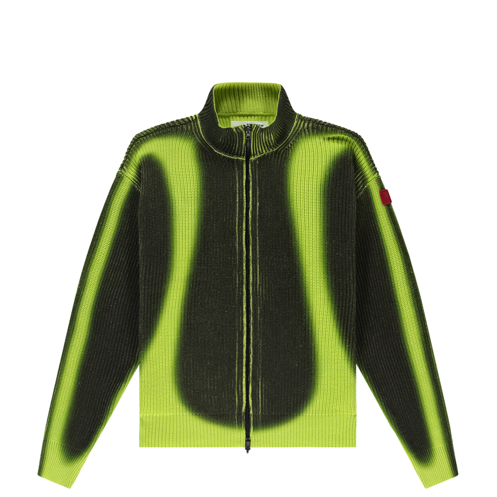 Fisherman Zip Up Crewneck Lime Punch/Black