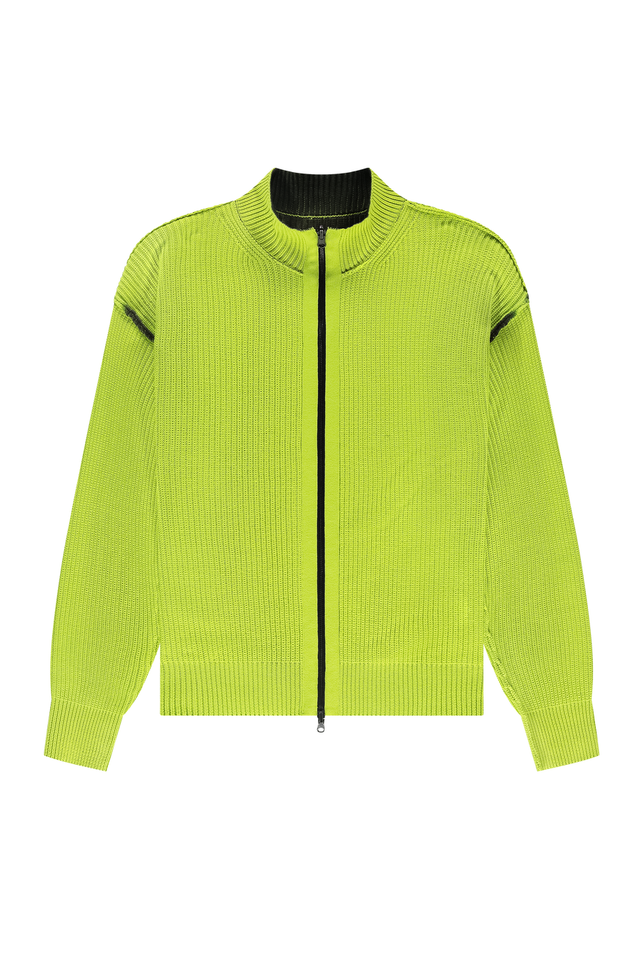 Fisherman Zip Up Crewneck Lime Punch/Black