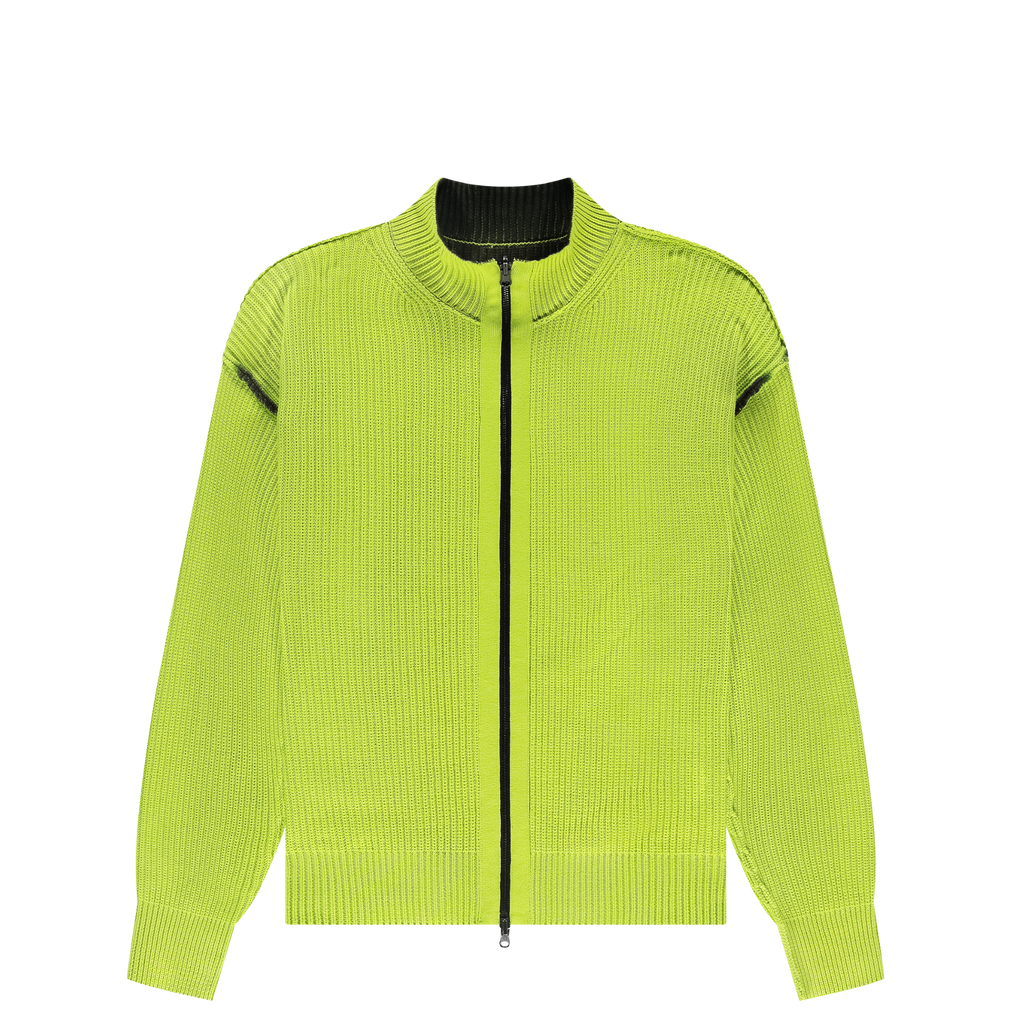 Fisherman Zip Up Crewneck Lime Punch/Black