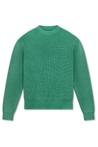 Fisherman Rib Knit Crewneck | Aqua
