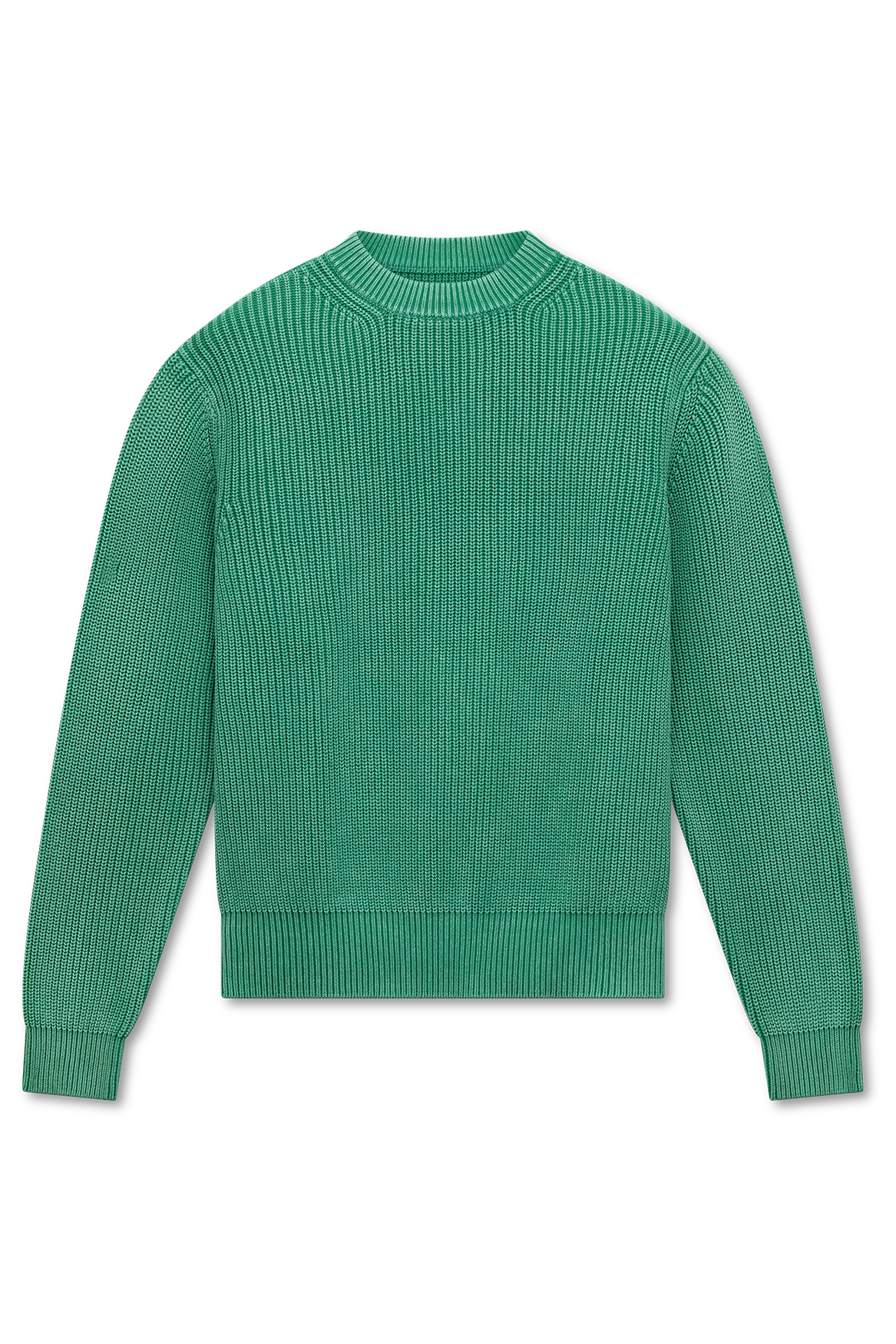 Fisherman Rib Knit Crewneck | Aqua
