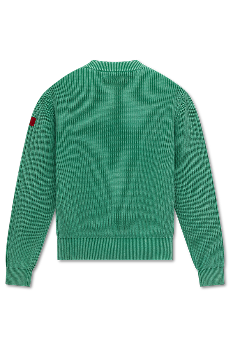 Fisherman Rib Knit Crewneck | Aqua