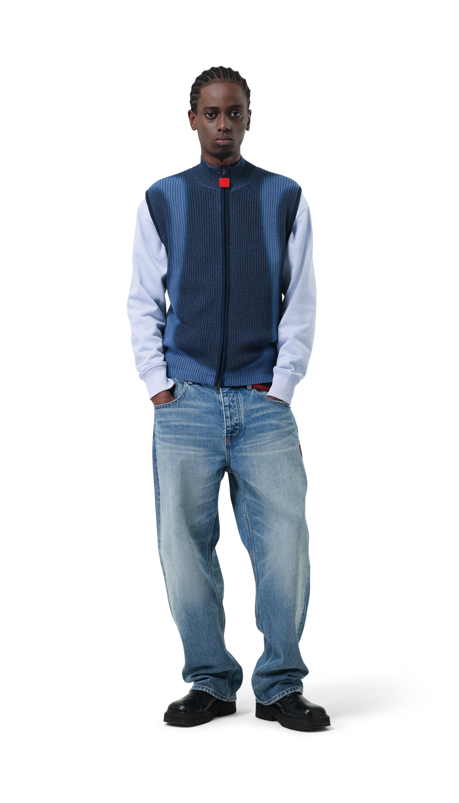 Fisherman Zip Up Vest | Navy