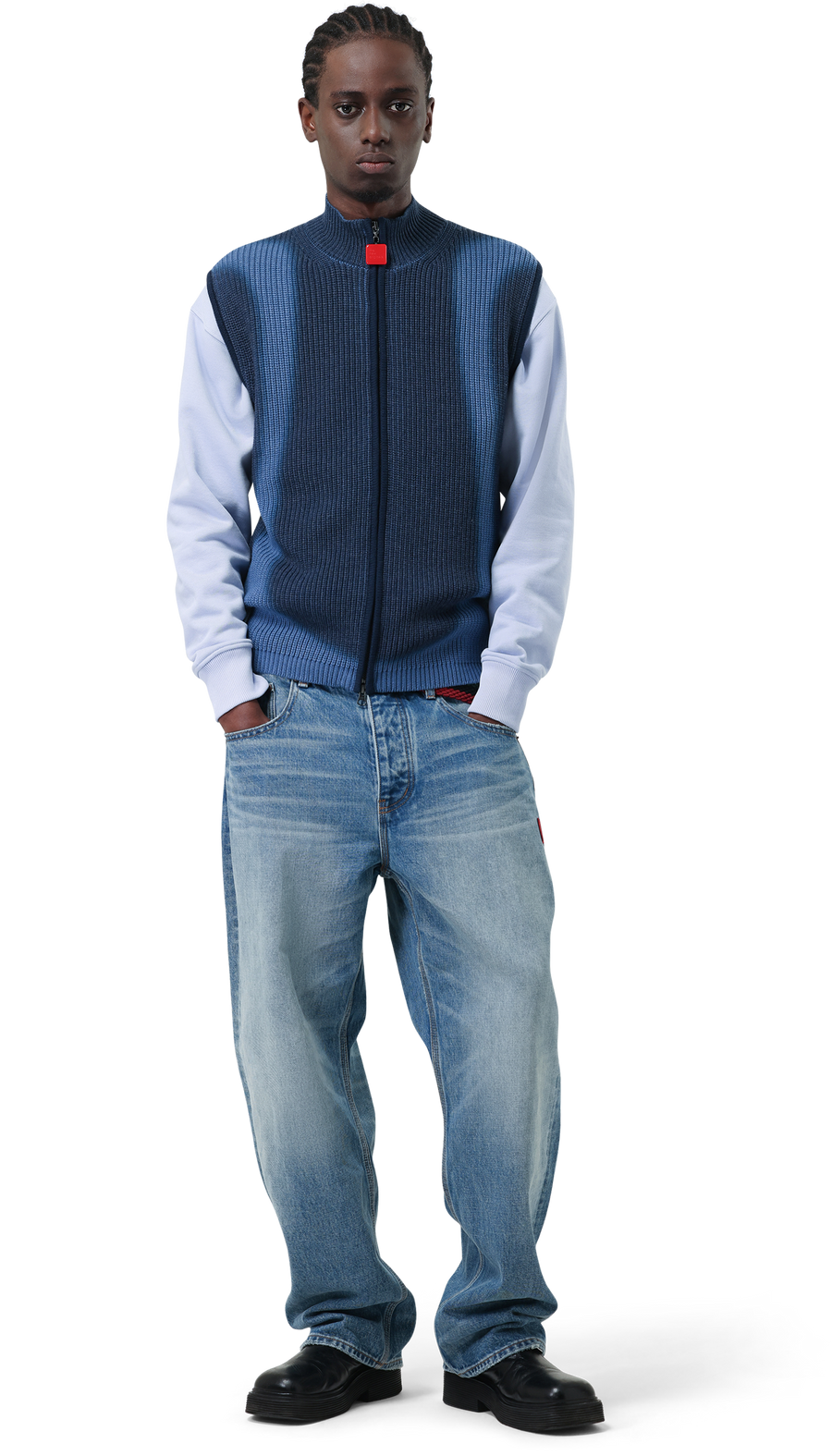 Fisherman Zip Up Vest | Navy