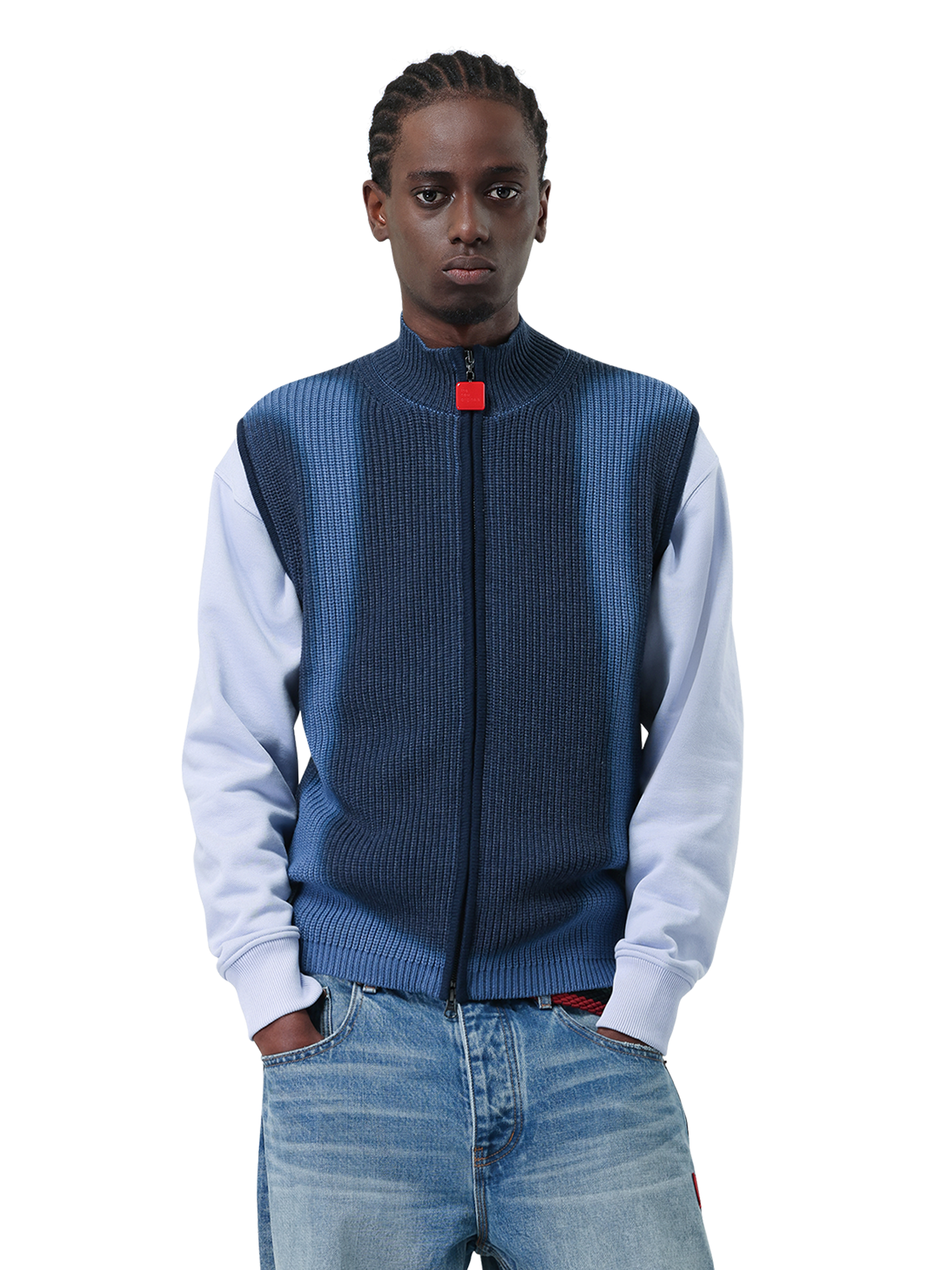 Fisherman Zip Up Vest | Navy