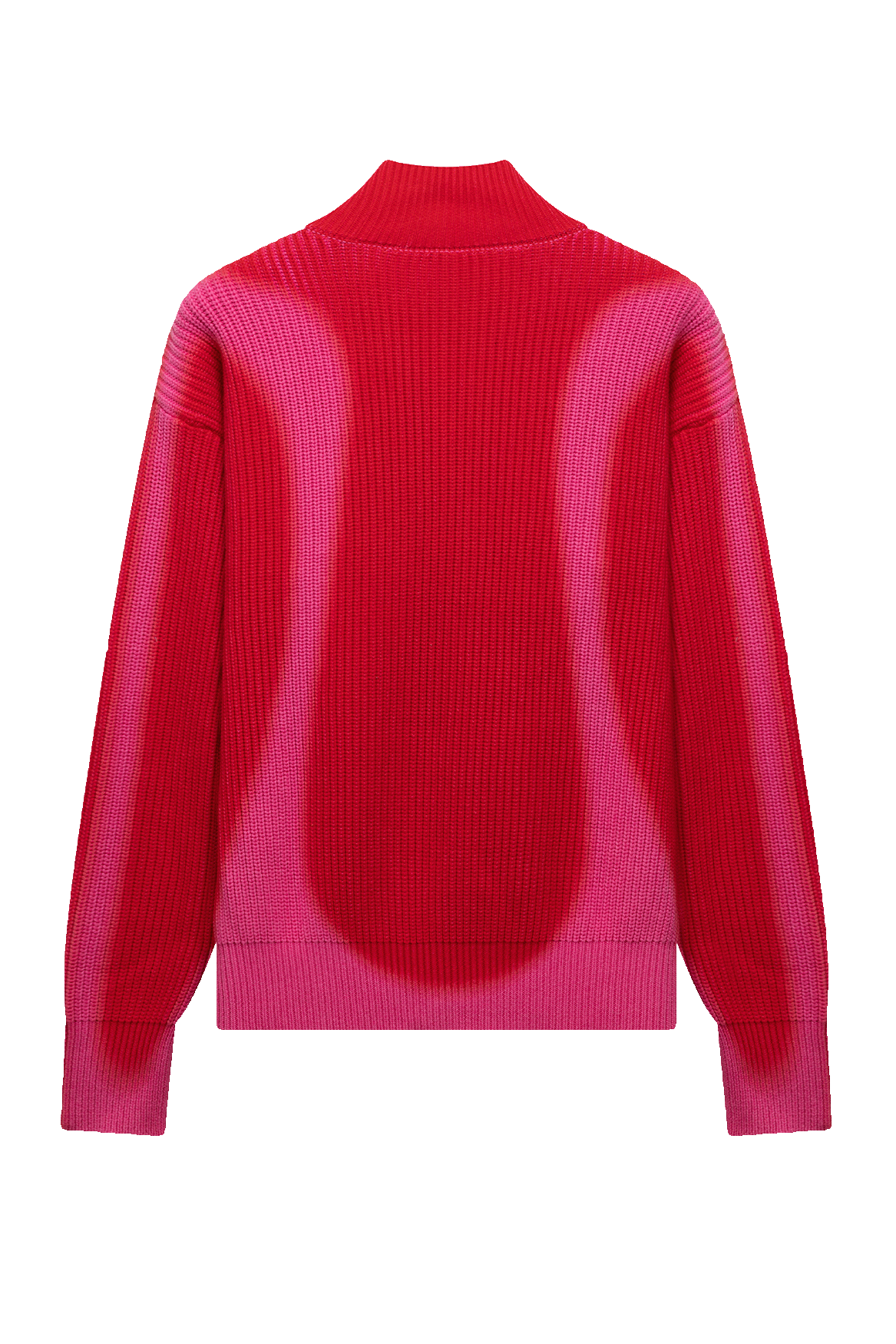 Fisherman Curve Zip Sweater | Red/Pink