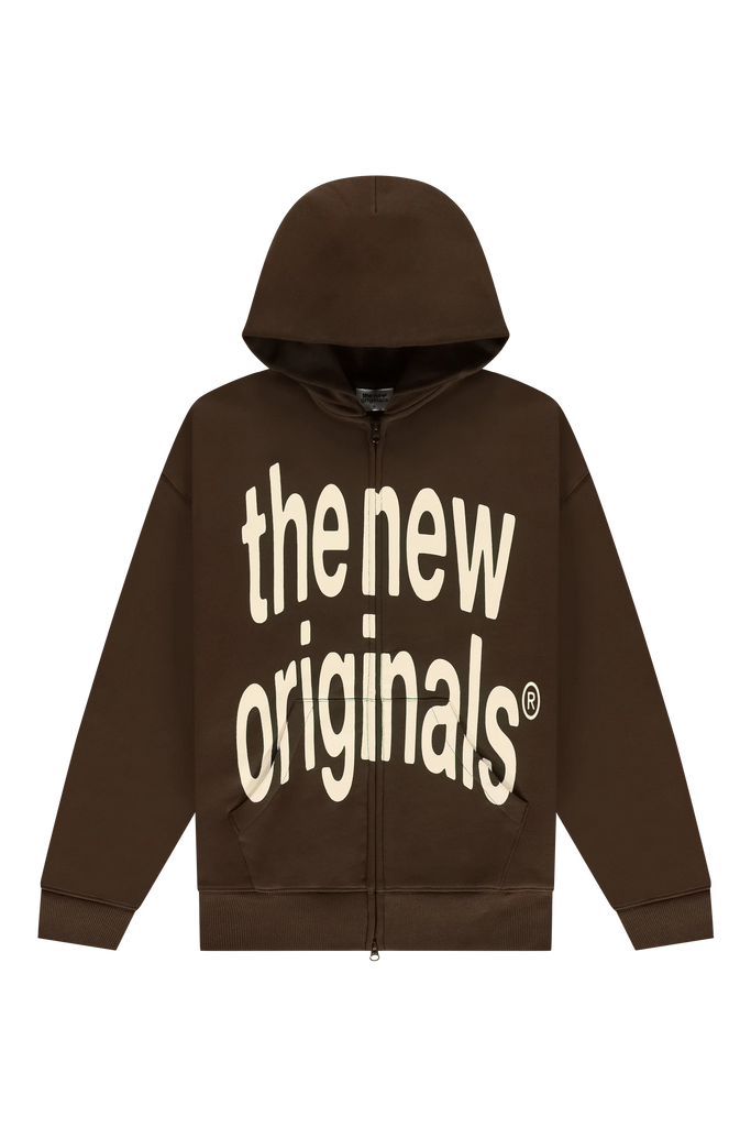 Big Logo Zip Up Hoodie Acid Brown