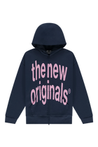 Big Logo Zip Up Hoodie | Navy Blue / Pink