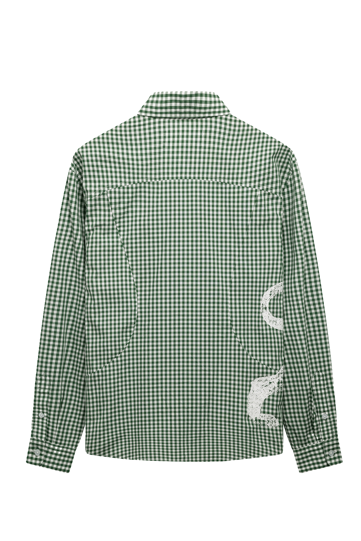 Lion Button Shirt | Dark Green Check