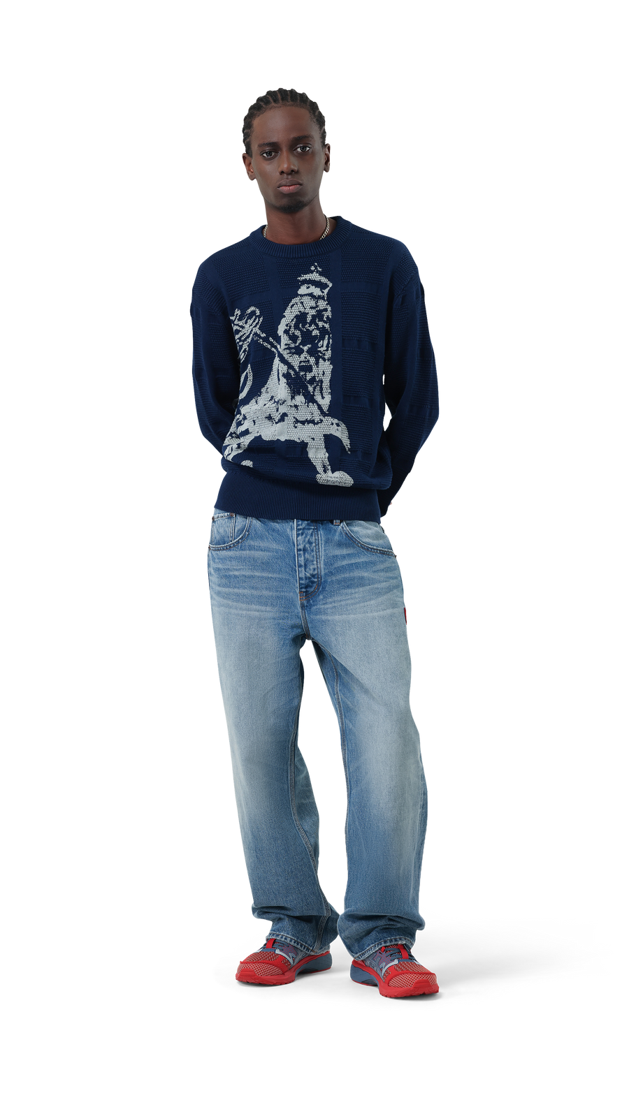 Lion Knit Crewneck | Navy