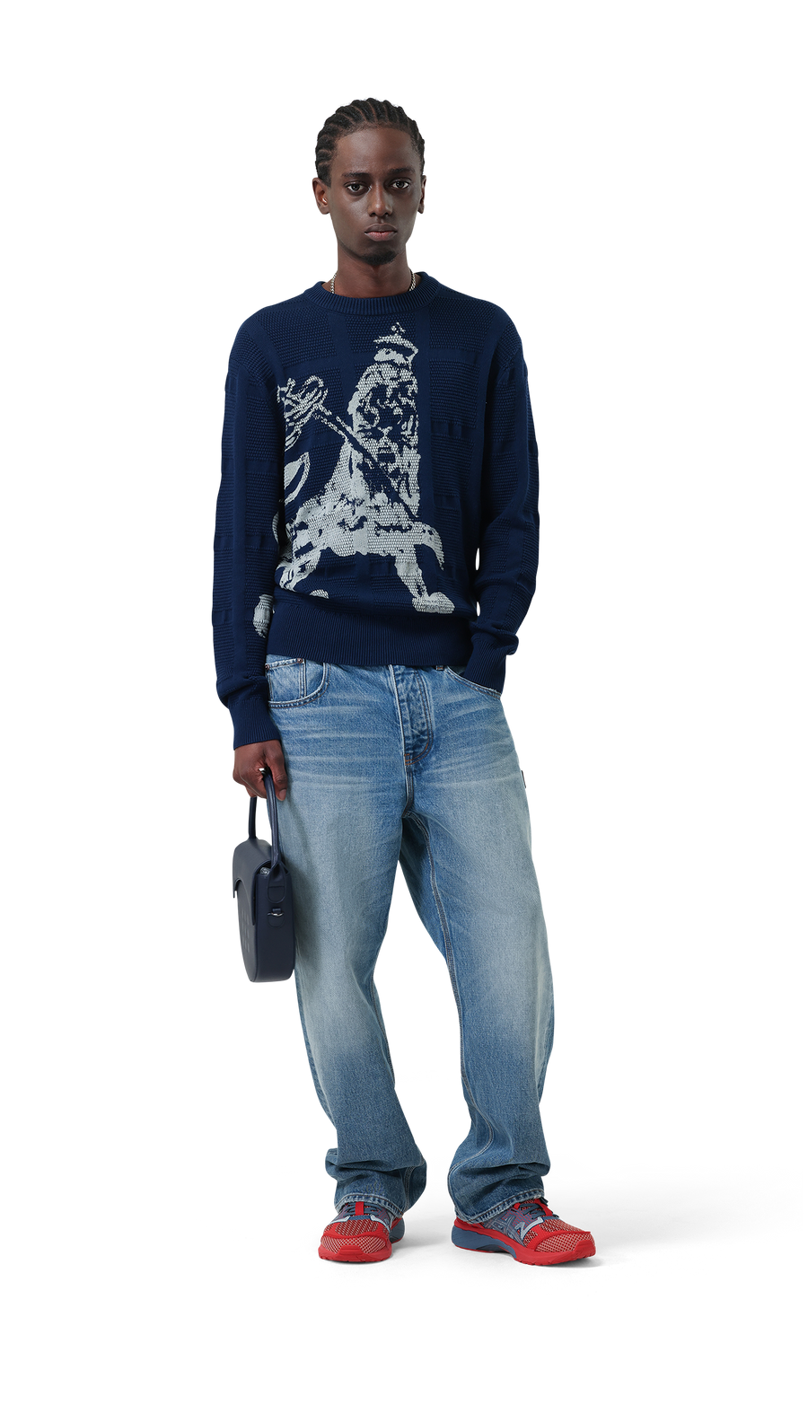 Lion Knit Crewneck | Navy