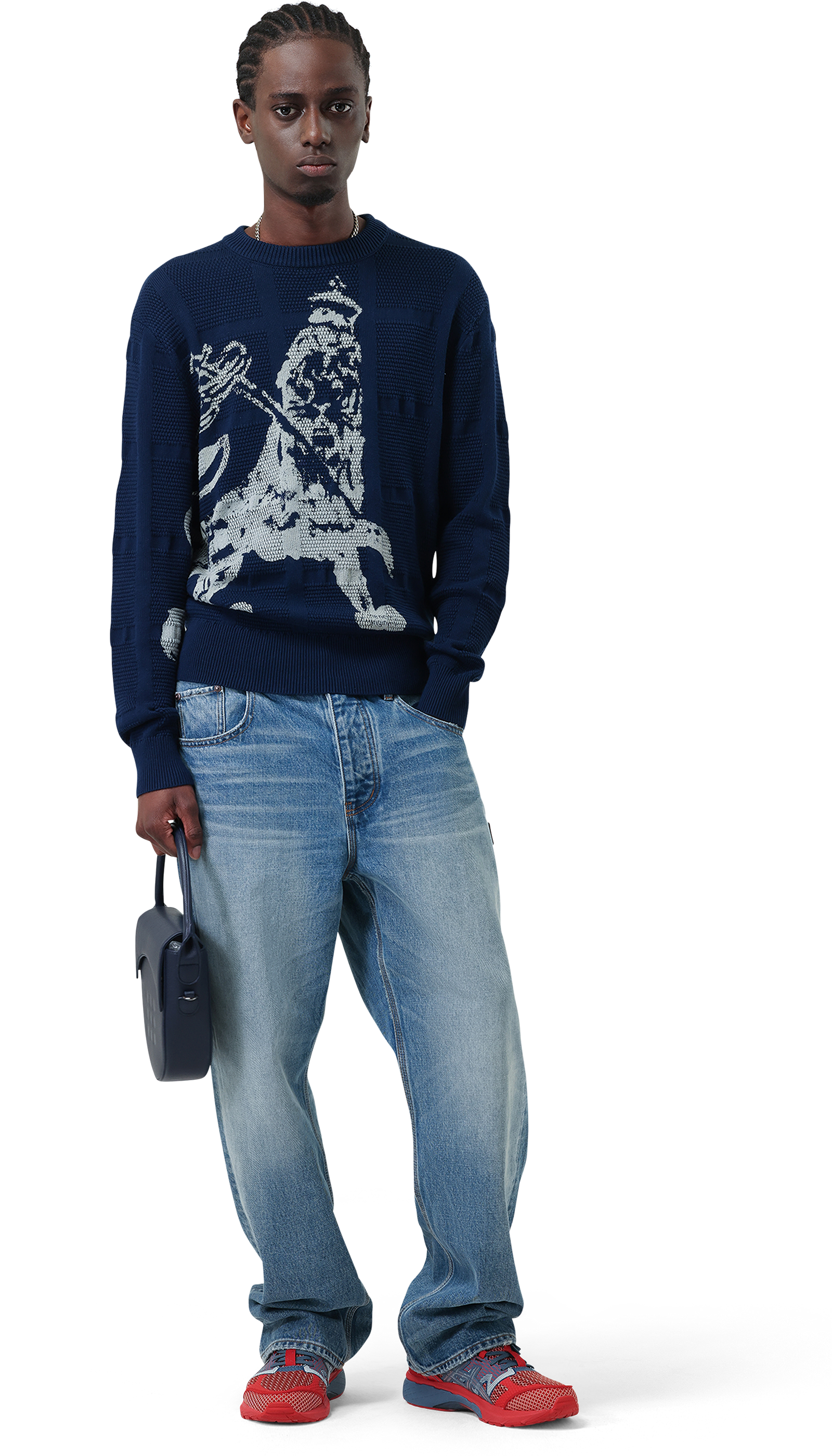 Lion Knit Crewneck | Navy