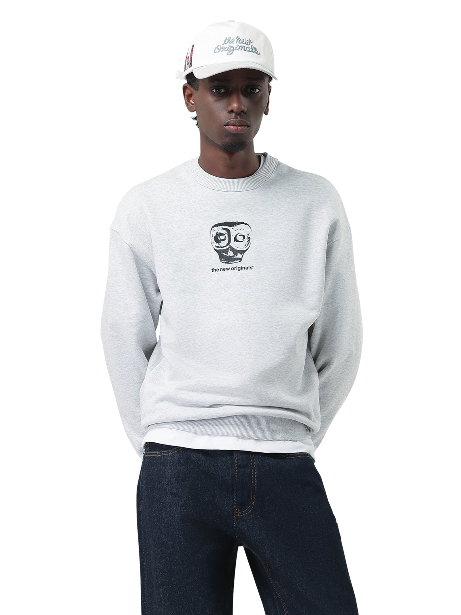 Mask Crewneck Light Grey Melange | Light Grey melange