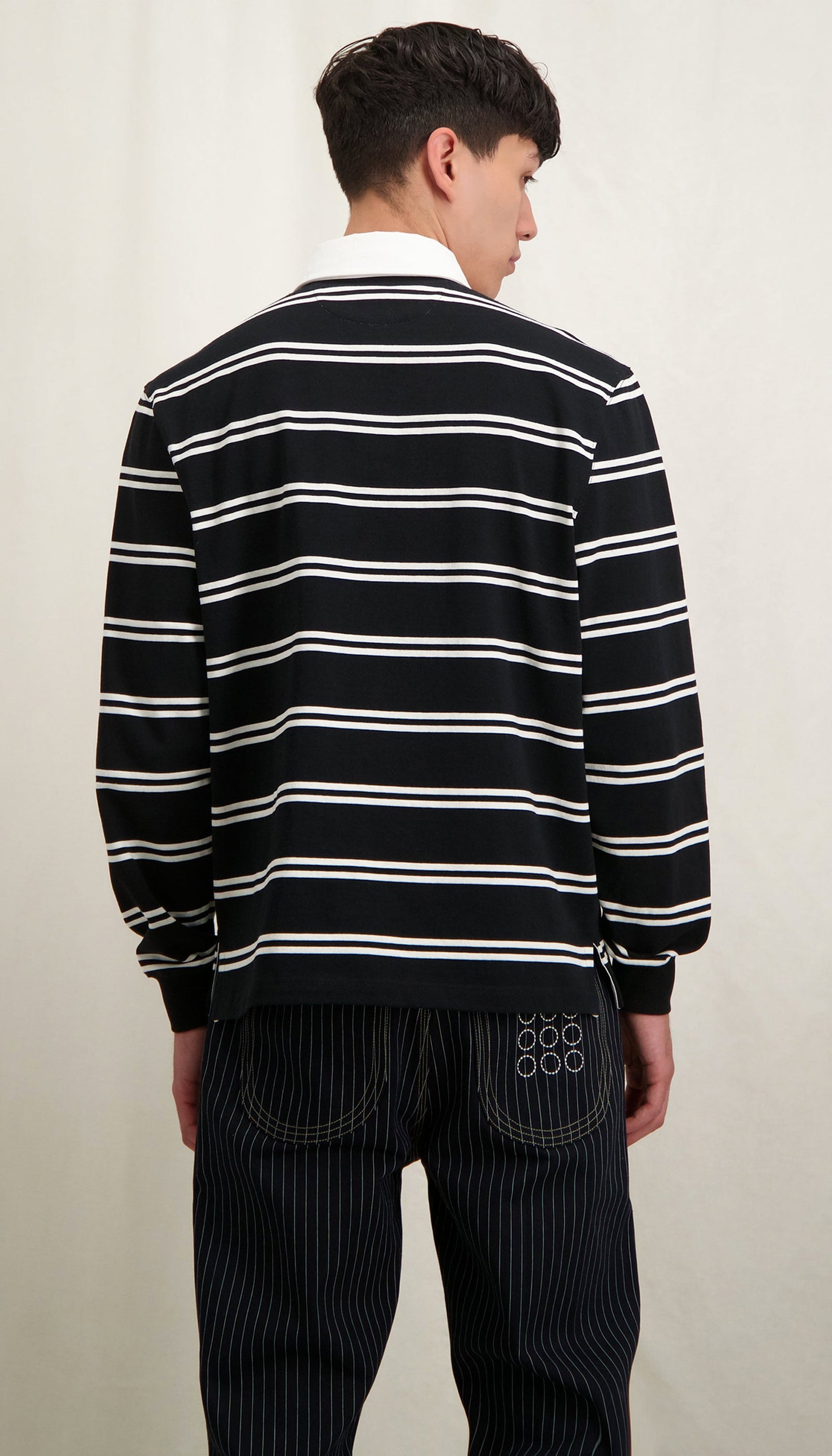 Rugby Shirt White Alyssum / Spruced Up | Black
