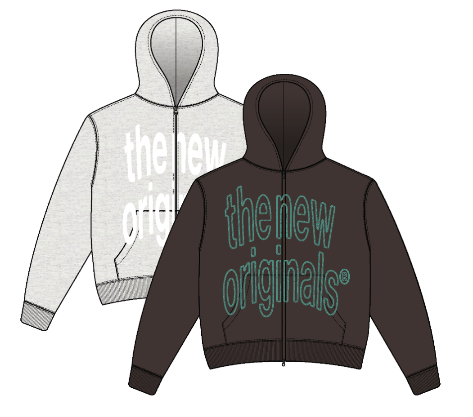 Big Logo Zip Up Hoodie | Potting Soil / Lush Blue