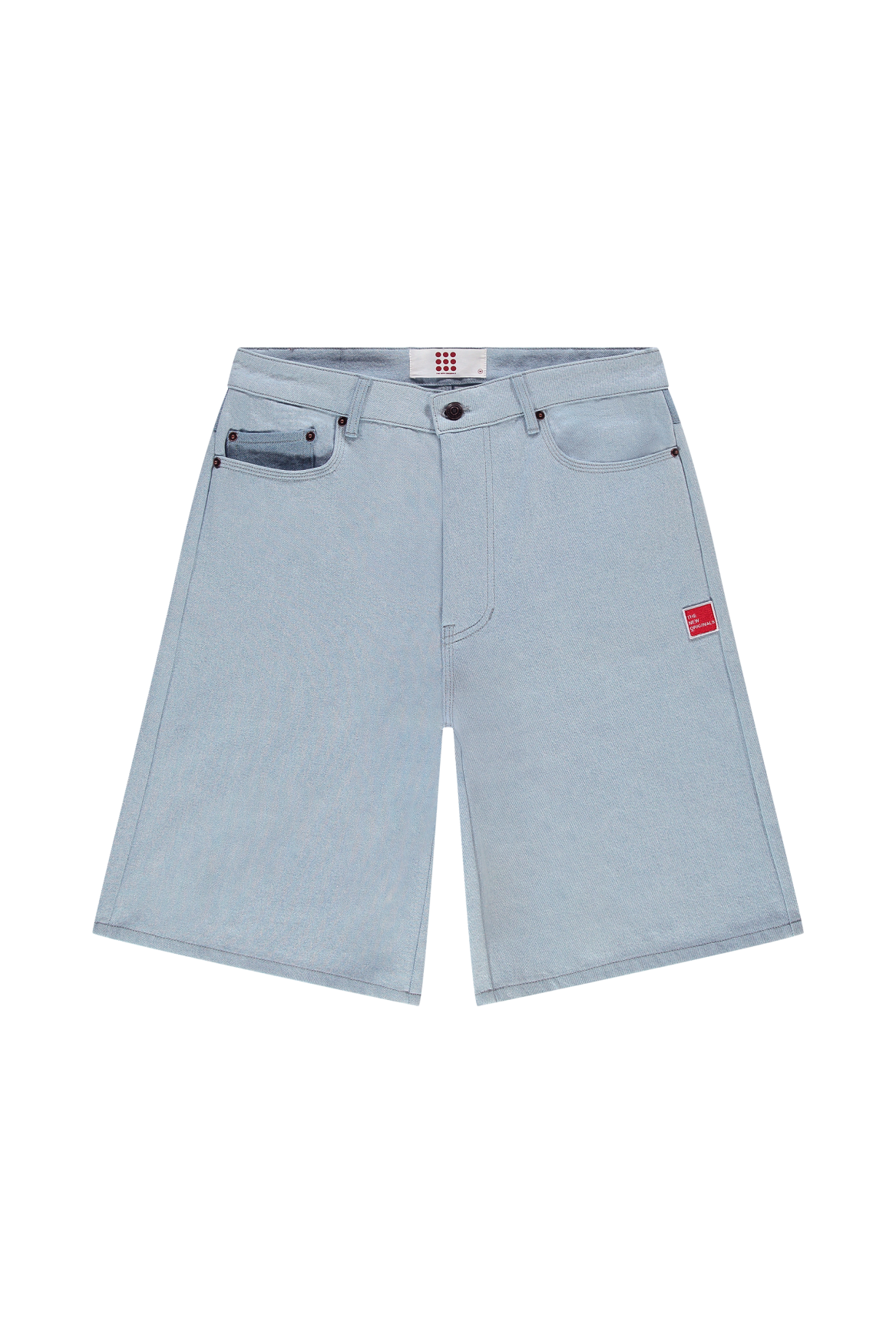 9-Dots Denim Shorts | Light wash blue