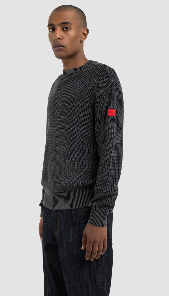 Fisherman Rib Crewneck Black