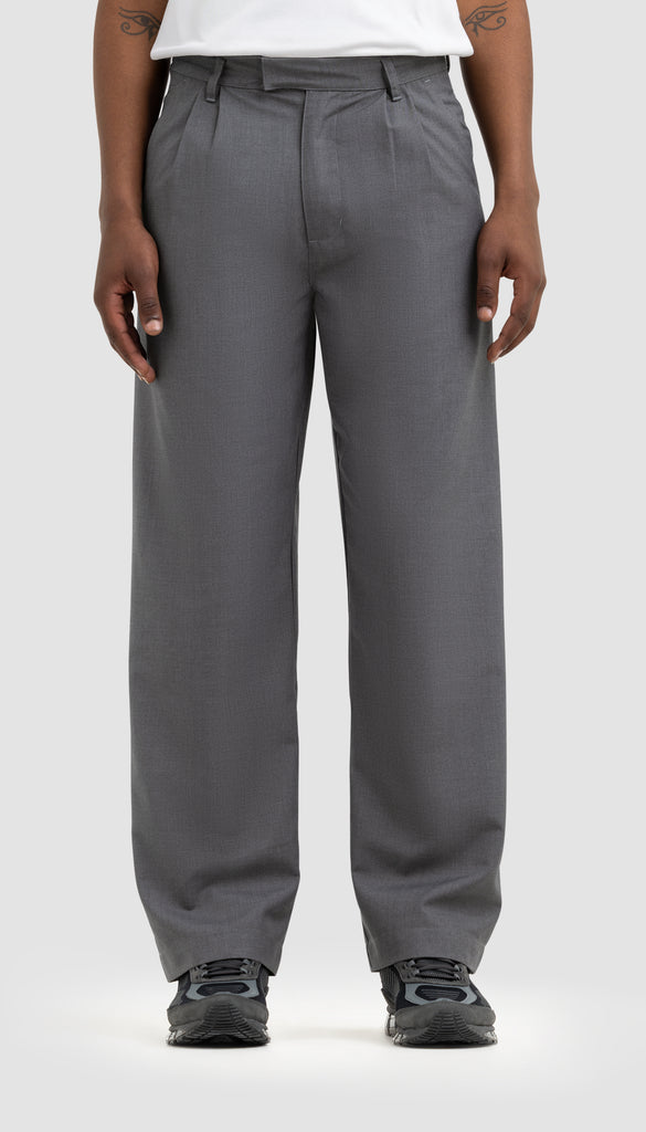 Wide Seamless Trousers Light Grey