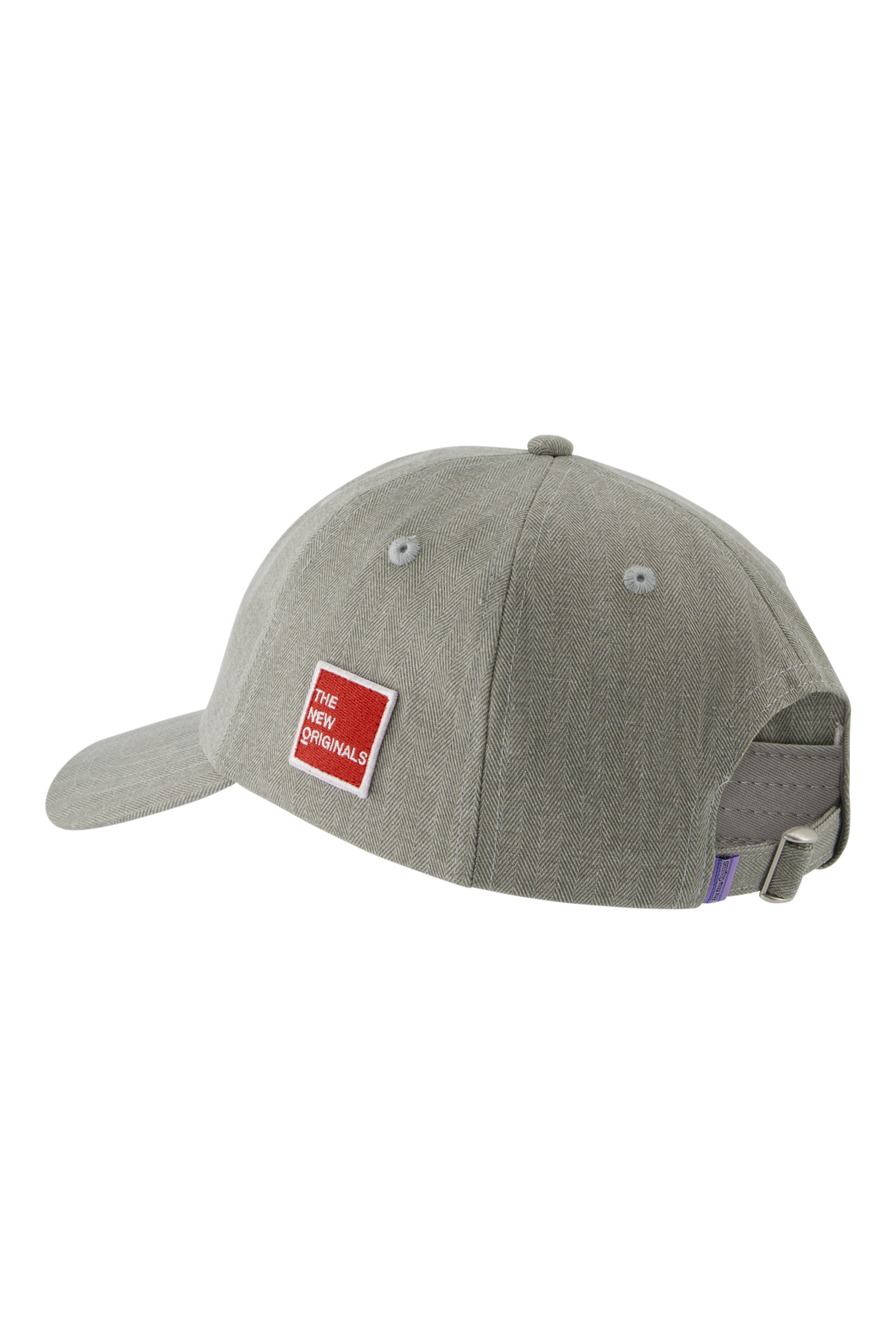 Herringbone Red Patch Cap | Grey