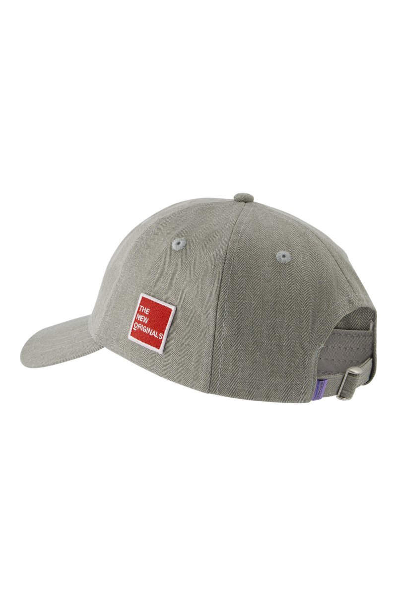 Herringbone Red Patch Cap | Grey
