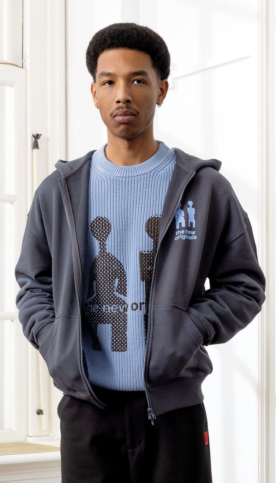 2 Figures Zip Up Hoodie Black Oyster