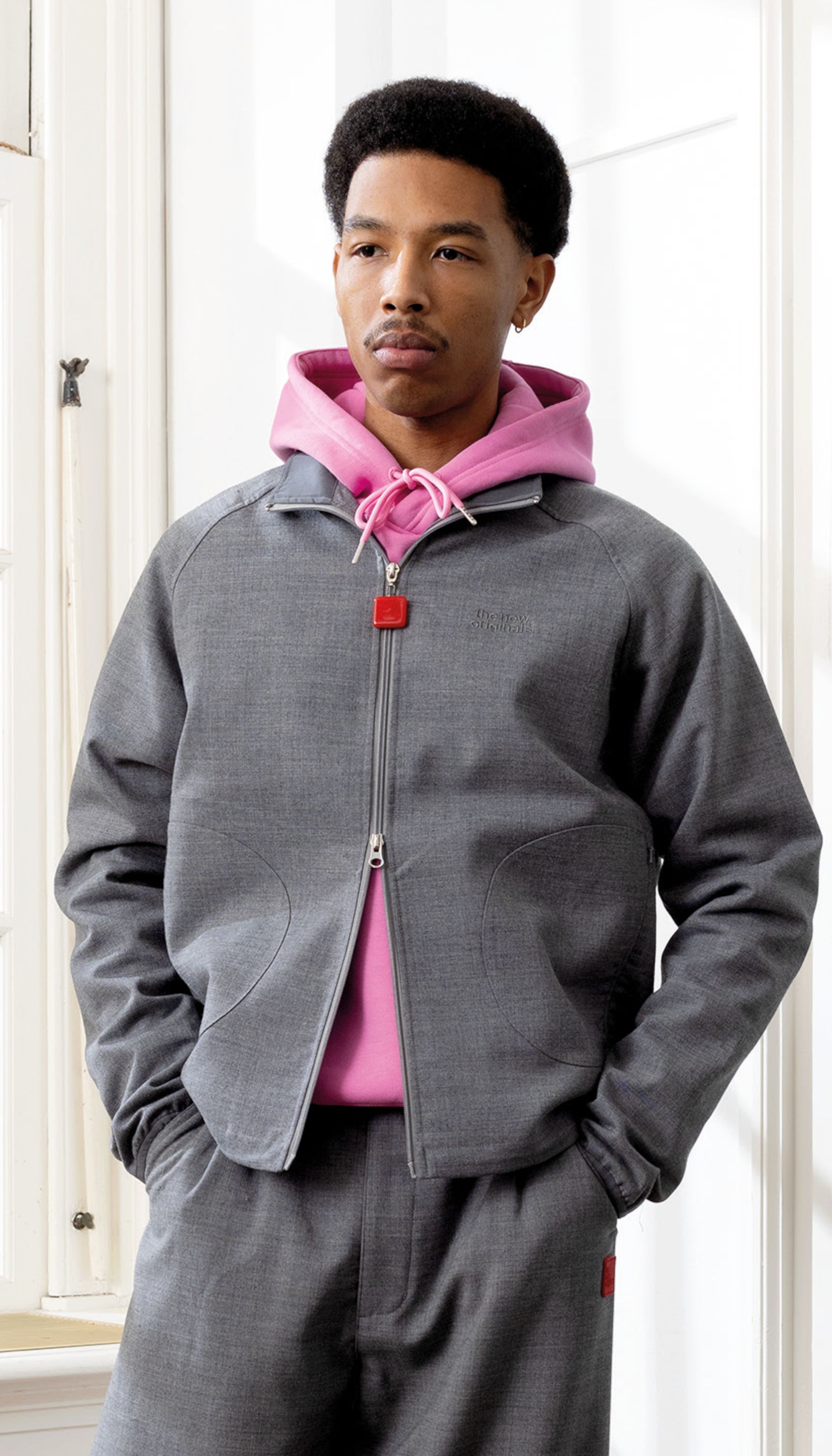 Emblem Tech Jacket Light Grey