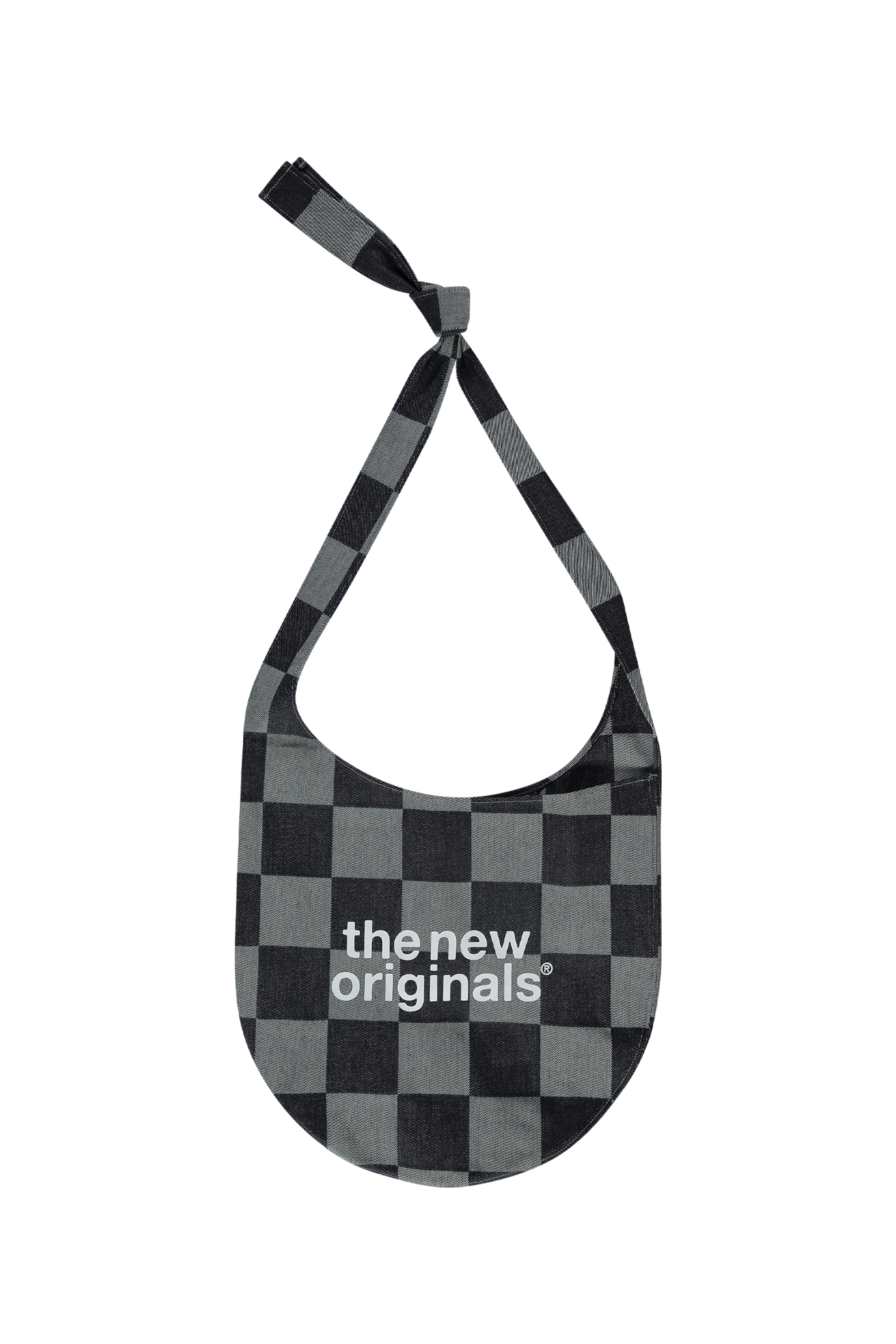 Emblem Sling Bag Checkered Raw Denim