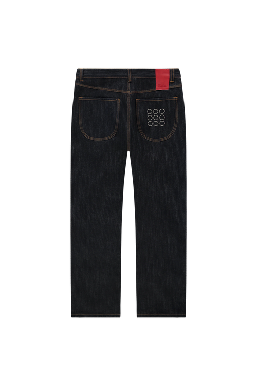 9-Dots Relaxed Jeans | Slub denim