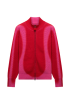 Fisherman Curve Zip Sweater | Red/Pink