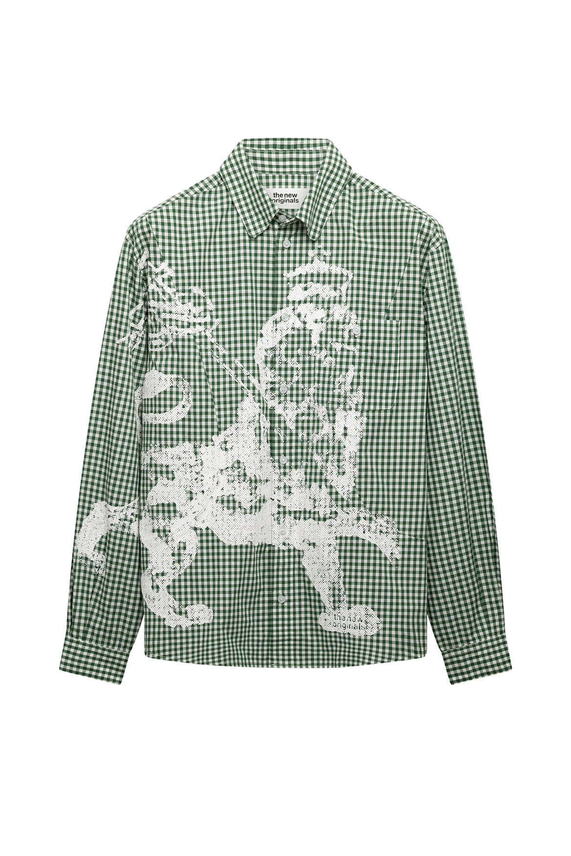 Lion Button Shirt | Dark Green Check