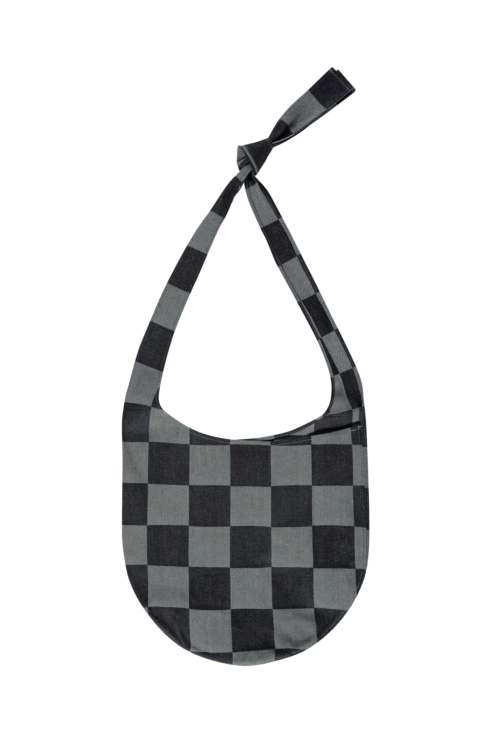 Emblem Sling Bag Checkered Raw Denim