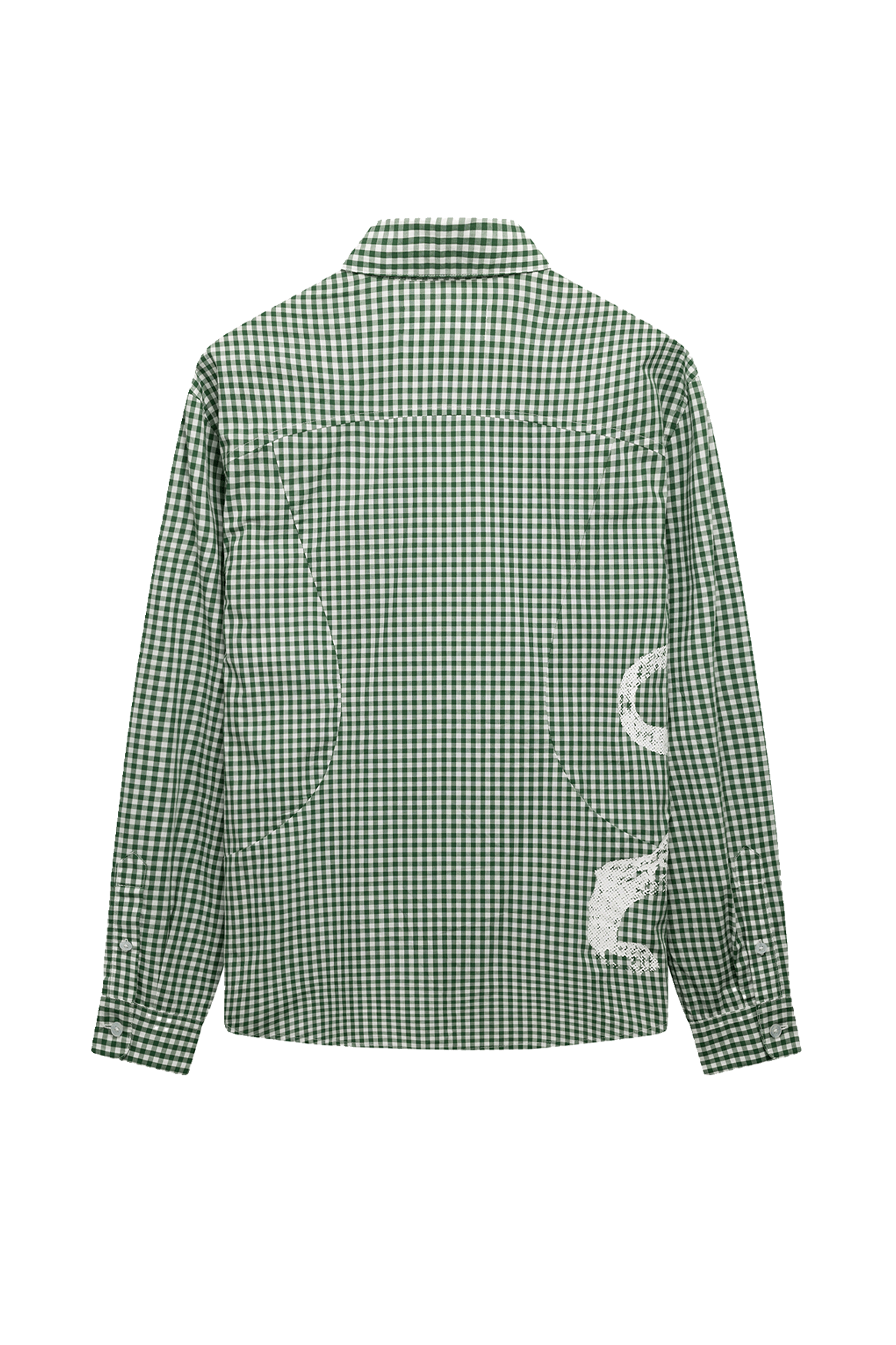 Lion Button Shirt | Dark Green Check
