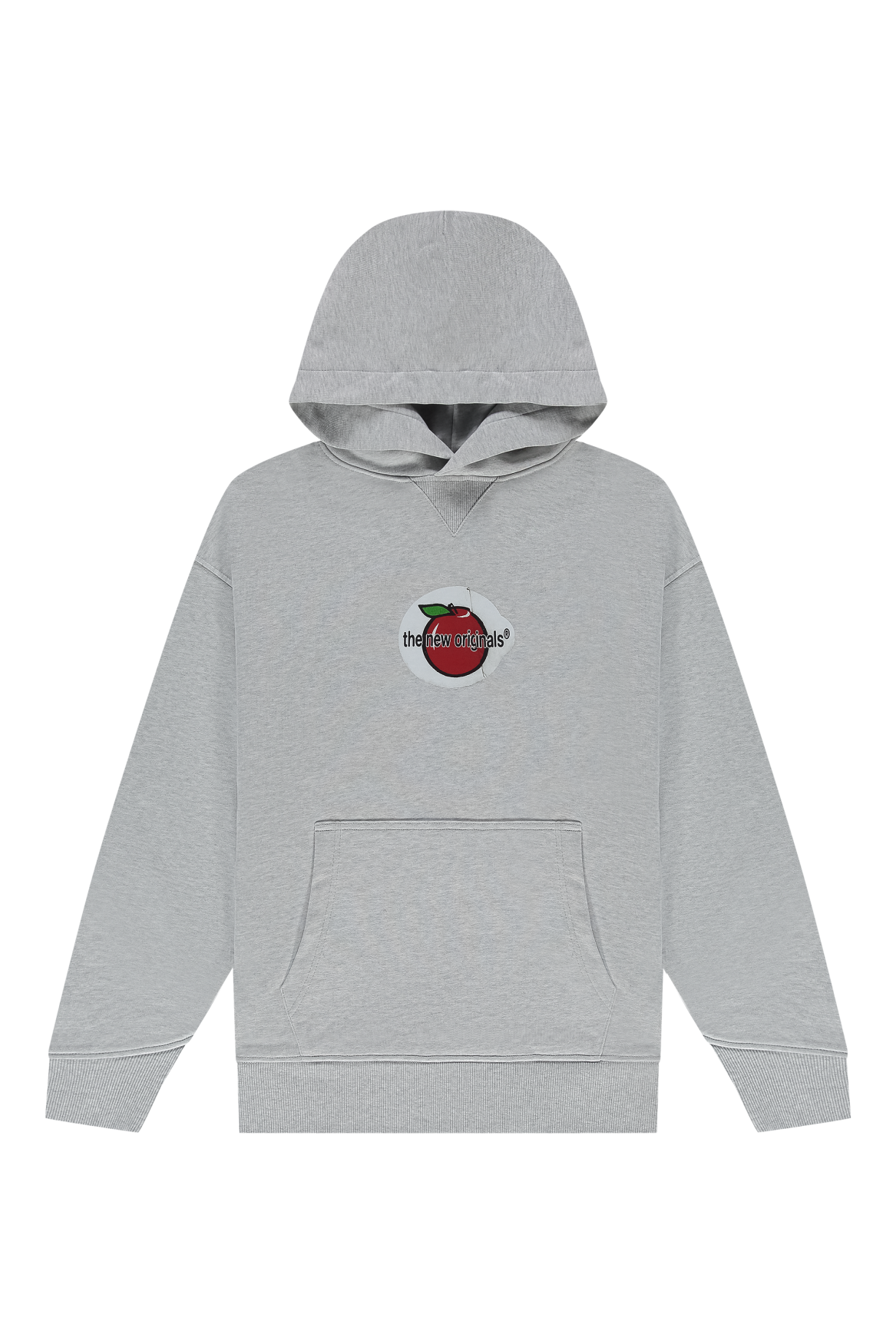 Apple Sticker Hoodie | Light Grey melange