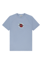Apple Sticker Raglan Tee | Lush Blue