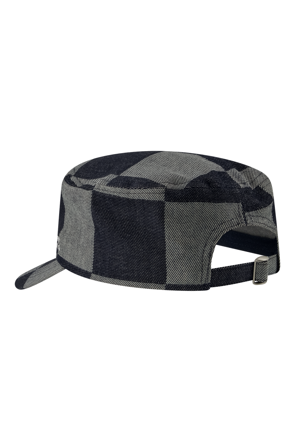 Emblem Denim Cap Checkered Raw Denim