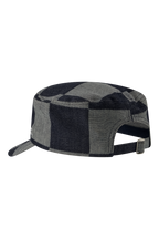 Emblem Denim Cap Checkered Raw Denim